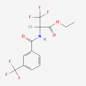 molecular formula C13H10ClF6NO3 B3042840 Ethyl 2-chloro-3,3,3-trifluoro-2-{[3-(trifluoromethyl)benzoyl]amino}propanoate CAS No. 680214-27-1