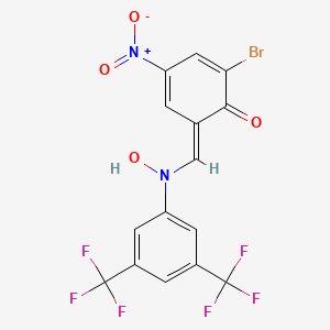 molecular formula C15H7BrF6N2O4 B3042842 (6E)-2-bromo-6-[[N-hydroxy-3,5-bis(trifluoromethyl)anilino]methylidene]-4-nitrocyclohexa-2,4-dien-1-one CAS No. 680214-43-1