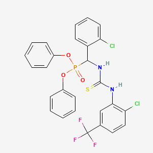 molecular formula C27H20Cl2F3N2O3PS B3042848 1-[(2-Chlorophenyl)-diphenoxyphosphorylmethyl]-3-[2-chloro-5-(trifluoromethyl)phenyl]thiourea CAS No. 680214-50-0