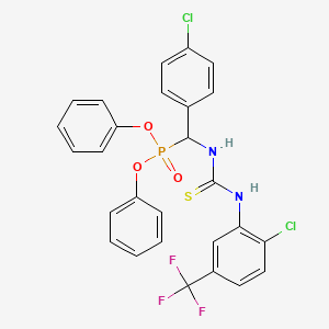molecular formula C27H20Cl2F3N2O3PS B3042849 1-[(4-Chlorophenyl)-diphenoxyphosphorylmethyl]-3-[2-chloro-5-(trifluoromethyl)phenyl]thiourea CAS No. 680214-51-1