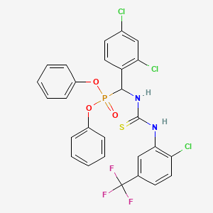 molecular formula C27H19Cl3F3N2O3PS B3042850 1-[2-Chloro-5-(trifluoromethyl)phenyl]-3-[(2,4-dichlorophenyl)-diphenoxyphosphorylmethyl]thiourea CAS No. 680214-52-2