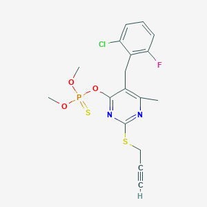 molecular formula C17H17ClFN2O3PS2 B3042851 [5-[(2-Chloro-6-fluorophenyl)methyl]-6-methyl-2-prop-2-ynylsulfanylpyrimidin-4-yl]oxy-dimethoxy-sulfanylidene-lambda5-phosphane CAS No. 680214-54-4