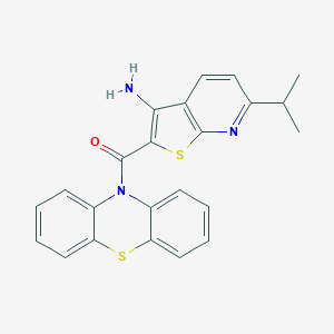 molecular formula C23H19N3OS2 B304286 6-isopropyl-2-(10H-phenothiazin-10-ylcarbonyl)thieno[2,3-b]pyridin-3-amine 