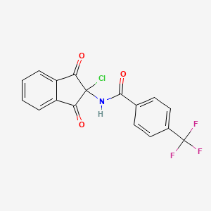 molecular formula C17H9ClF3NO3 B3042865 N-(2-chloro-1,3-dioxo-2,3-dihydro-1H-inden-2-yl)-4-(trifluoromethyl)benzamide CAS No. 680215-13-8