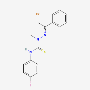 molecular formula C16H15BrFN3S B3042867 N1-(4-fluorophenyl)-2-(2-bromo-1-phenylethylidene)-1-methylhydrazine-1-carbothioamide CAS No. 680215-17-2