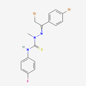 molecular formula C16H14Br2FN3S B3042868 N1-(4-fluorophenyl)-2-[2-bromo-1-(4-bromophenyl)ethylidene]-1-methylhydrazine-1-carbothioamide CAS No. 680215-18-3