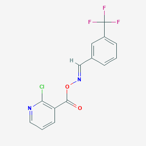 molecular formula C14H8ClF3N2O2 B3042875 2-Chloro-3-{[({[3-(trifluoromethyl)phenyl]methylene}amino)oxy]carbonyl}pyridine CAS No. 680215-42-3