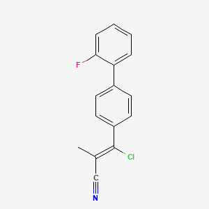 molecular formula C16H11ClFN B3042882 3-Chloro-3-(2'-fluoro[1,1'-biphenyl]-4-yl)-2-methylacrylonitrile CAS No. 680215-63-8