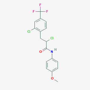 molecular formula C17H14Cl2F3NO2 B3042883 2-chloro-3-[2-chloro-4-(trifluoromethyl)phenyl]-N-(4-methoxyphenyl)propanamide CAS No. 680215-65-0