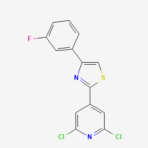 molecular formula C14H7Cl2FN2S B3042886 2,6-Dichloro-4-[4-(3-fluorophenyl)-1,3-thiazol-2-yl]pyridine CAS No. 680215-88-7