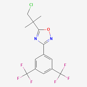 molecular formula C14H11ClF6N2O B3042891 3-[3,5-Bis(trifluoromethyl)phenyl]-5-(2-chloro-1,1-dimethylethyl)-1,2,4-oxadiazole CAS No. 680216-00-6