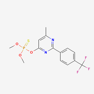 molecular formula C14H14F3N2O3PS B3042894 O,O-Dimethyl O-(6-methyl-2-(4-(trifluoromethyl)phenyl)-4-pyrimidinyl) thiophosphate CAS No. 680216-32-4