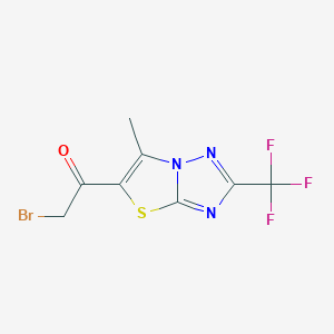 molecular formula C8H5BrF3N3OS B3042896 2-溴-1-[6-甲基-2-(三氟甲基)[1,2,4]三唑并[5,1-b][1,3]噻唑-5-基]乙酮 CAS No. 680216-42-6