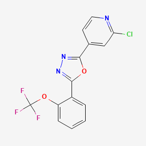molecular formula C14H7ClF3N3O2 B3042899 2-Chloro-4-{5-[2-(trifluoromethoxy)phenyl]-1,3,4-oxadiazol-2-yl}pyridine CAS No. 680216-51-7