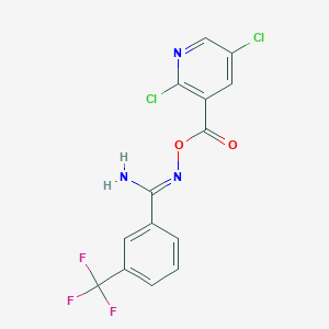 molecular formula C14H8Cl2F3N3O2 B3042903 O1-[(2,5-dichloro-3-pyridyl)carbonyl]-3-(trifluoromethyl)benzene-1-carbohydroximamide CAS No. 680216-79-9