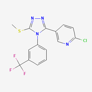 molecular formula C15H10ClF3N4S B3042908 2-Chloro-5-{5-(methylthio)-4-[3-(trifluoromethyl)phenyl]-4H-1,2,4-triazol-3-yl}pyridine CAS No. 680216-99-3