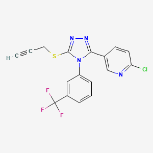 molecular formula C17H10ClF3N4S B3042909 2-chloro-5-{5-(prop-2-ynylthio)-4-[3-(trifluoromethyl)phenyl]-4H-1,2,4-triazol-3-yl}pyridine CAS No. 680217-00-9