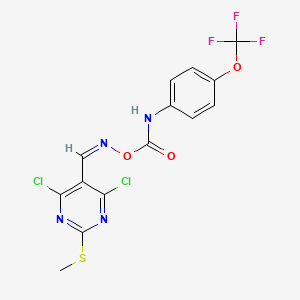 [(Z)-(4,6-dichloro-2-methylsulfanylpyrimidin-5-yl)methylideneamino] N-[4-(trifluoromethoxy)phenyl]carbamate