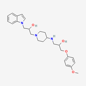 molecular formula C26H35N3O4 B3042944 1-[[1-(2-Hydroxy-3-indol-1-ylpropyl)piperidin-4-yl]amino]-3-(4-methoxyphenoxy)propan-2-ol CAS No. 680579-21-9