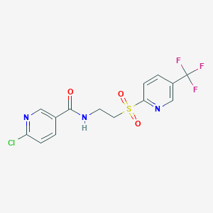 molecular formula C14H11ClF3N3O3S B3042950 6-chloro-N-(2-{[5-(trifluoromethyl)pyridin-2-yl]sulphonyl}ethyl)nicotinamide CAS No. 680579-34-4