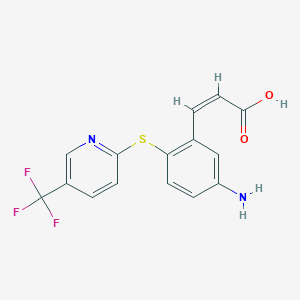 (Z)-3-[5-amino-2-[5-(trifluoromethyl)pyridin-2-yl]sulfanylphenyl]prop-2-enoic acid