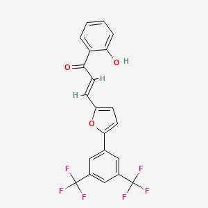 3-{5-[3,5-Di(trifluoromethyl)phenyl]-2-furyl}-1-(2-hydroxyphenyl)prop-2-en-1-one