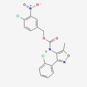molecular formula C18H13Cl2N3O5 B3042958 4-chloro-3-nitrobenzyl N-[3-(2-chlorophenyl)-5-methylisoxazol-4-yl]carbamate CAS No. 680579-71-9