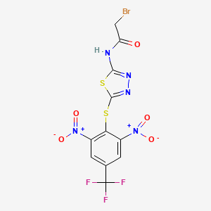 2-bromo-N-(5-{[2,6-dinitro-4-(trifluoromethyl)phenyl]thio}-1,3,4-thiadiazol-2-yl)acetamide