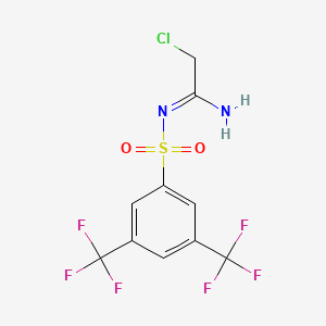 N1-(2-chloroethanimidoyl)-3,5-di(trifluoromethyl)benzene-1-sulphonamide