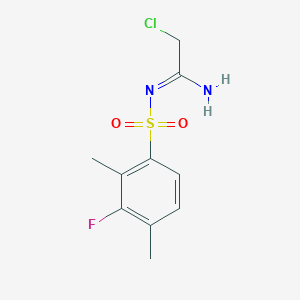 molecular formula C10H12ClFN2O2S B3042963 N1-(2-chloroethanimidoyl)-3-fluoro-2,4-dimethylbenzene-1-sulphonamide CAS No. 680580-00-1