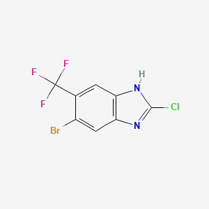 molecular formula C8H3BrClF3N2 B3042973 1H-Benzimidazole, 6-bromo-2-chloro-5-(trifluoromethyl)- CAS No. 683241-87-4
