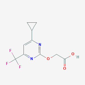 molecular formula C10H9F3N2O3 B3042994 2-[4-Cyclopropyl-6-(trifluoromethyl)pyrimidin-2-yloxy]acetic acid CAS No. 695191-60-7