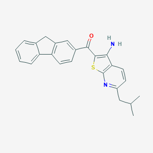 molecular formula C25H22N2OS B304301 (3-amino-6-isobutylthieno[2,3-b]pyridin-2-yl)(9H-fluoren-2-yl)methanone 