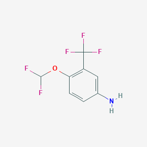 molecular formula C8H6F5NO B3043034 4-(Difluoromethoxy)-3-(trifluoromethyl)aniline CAS No. 71791-37-2