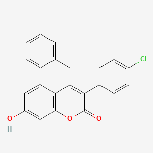 4-Benzyl-3-(4 inverted exclamation mark -chlorophenyl)-7-hydroxycoumarin