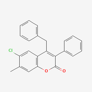 molecular formula C23H17ClO2 B3043046 4-苄基-6-氯-7-甲基-3-苯基香豆素 CAS No. 720673-14-3
