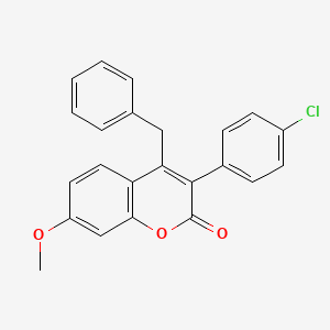 molecular formula C23H17ClO3 B3043053 4-Benzyl-3-(4-chlorophenyl)-7-methoxychromen-2-one CAS No. 720673-66-5