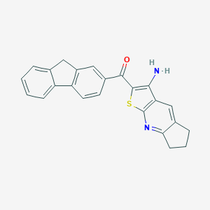 molecular formula C24H18N2OS B304306 (3-amino-6,7-dihydro-5H-cyclopenta[b]thieno[3,2-e]pyridin-2-yl)(9H-fluoren-2-yl)methanone 
