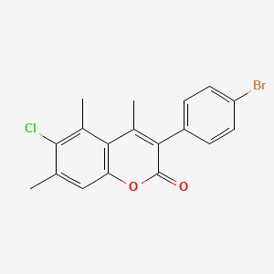 3-(4 inverted exclamation mark -Bromophenyl)-6-chloro-4,5,7-trimethylcoumarin