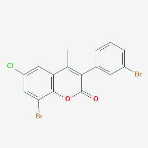 molecular formula C16H9Br2ClO2 B3043079 8-Bromo-3-(3-bromophenyl)-6-chloro-4-methylchromen-2-one CAS No. 720676-29-9