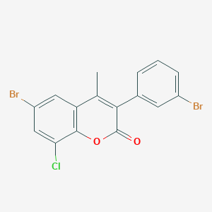 molecular formula C16H9Br2ClO2 B3043080 6-Bromo-3-(3-bromophenyl)-8-chloro-4-methylchromen-2-one CAS No. 720676-33-5