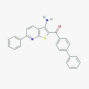 molecular formula C26H18N2OS B304309 (3-Amino-6-phenylthieno[2,3-b]pyridin-2-yl)([1,1'-biphenyl]-4-yl)methanone 