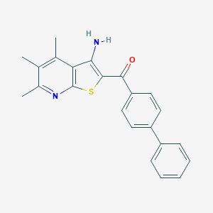 molecular formula C23H20N2OS B304310 (3-Amino-4,5,6-trimethylthieno[2,3-b]pyridin-2-yl)(biphenyl-4-yl)methanone 
