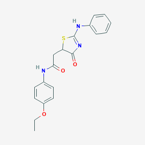 molecular formula C19H19N3O3S B304311 2-(2-anilino-4-oxo-1,3-thiazol-5-yl)-N-(4-ethoxyphenyl)acetamide 