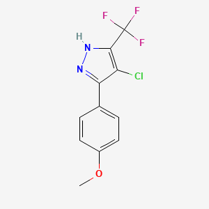 molecular formula C11H8ClF3N2O B3043123 4-chloro-3-(4-methoxyphenyl)-5-(trifluoromethyl)-1H-pyrazole CAS No. 740807-64-1