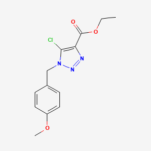 molecular formula C13H14ClN3O3 B3043147 ethyl 5-chloro-1-(4-methoxybenzyl)-1H-1,2,3-triazole-4-carboxylate CAS No. 75020-42-7