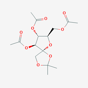 molecular formula C15H22O9 B3043169 [(5S,7R,8R,9S)-8,9-二乙酰氧基-2,2-二甲基-1,3,6-三氧杂螺[4.4]壬烷-7-基]甲基乙酸酯 CAS No. 76512-89-5