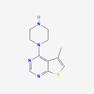 molecular formula C11H14N4S B3043198 5-Methyl-4-piperazinothieno[2,3-d]pyrimidine CAS No. 782475-77-8