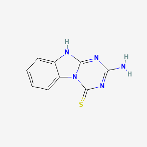 molecular formula C9H7N5S B3043203 2-Amino-1,3,5-triazino[1,2-a]benzimidazole-4(3H)-thione CAS No. 78650-21-2