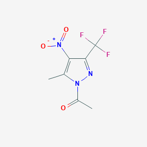 molecular formula C7H6F3N3O3 B3043234 1-Acetyl-5-methyl-4-nitro-3-(trifluoromethyl)-1H-pyrazole CAS No. 808764-32-1